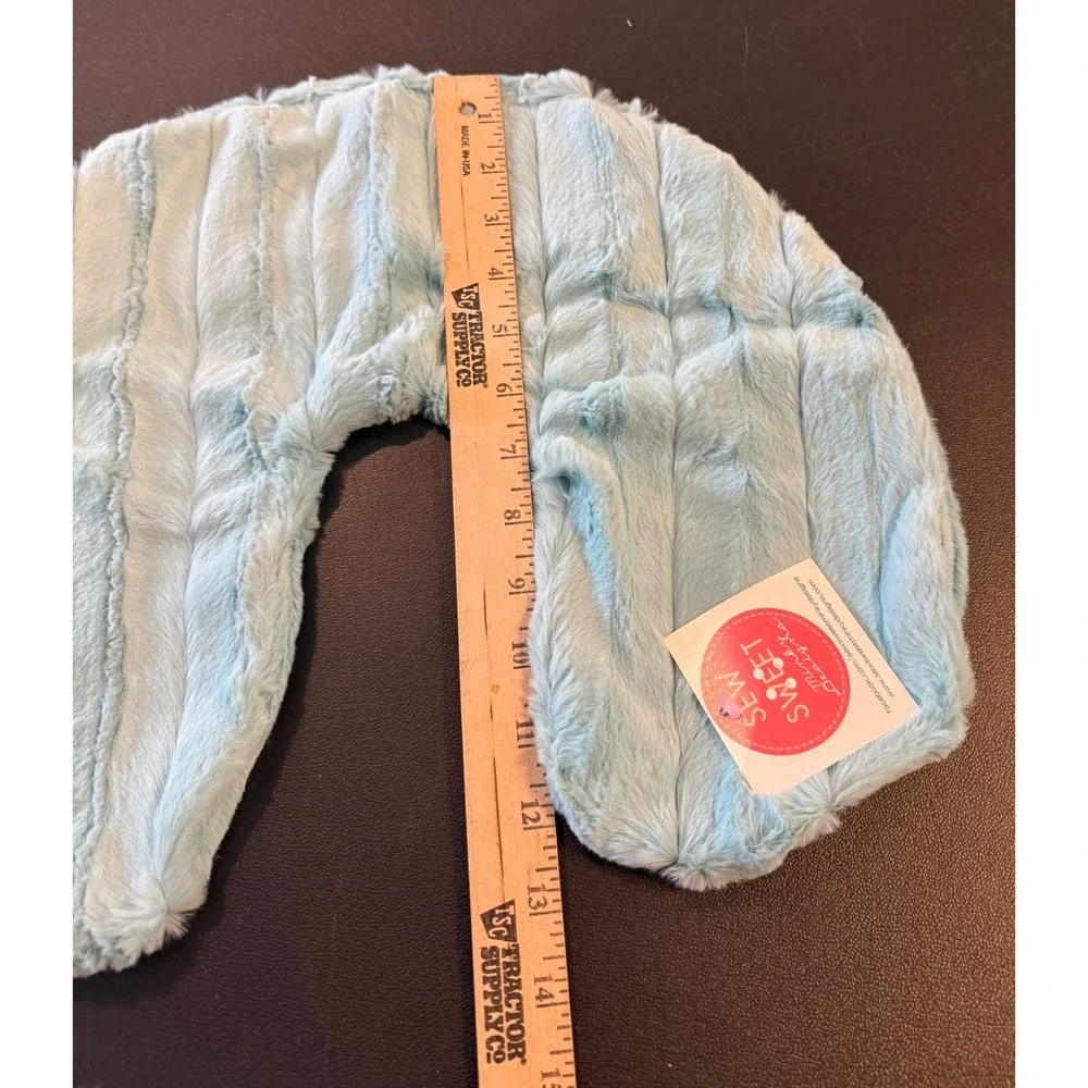 Sew Sweet Minky Designs Travel Neck Pillow Cover Light Blue Plush Luxury NEW